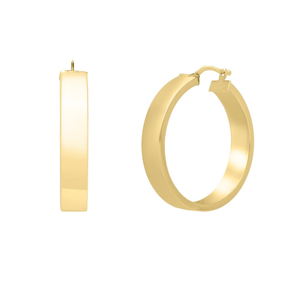 14K Large Wedding Band Hoops, view 2