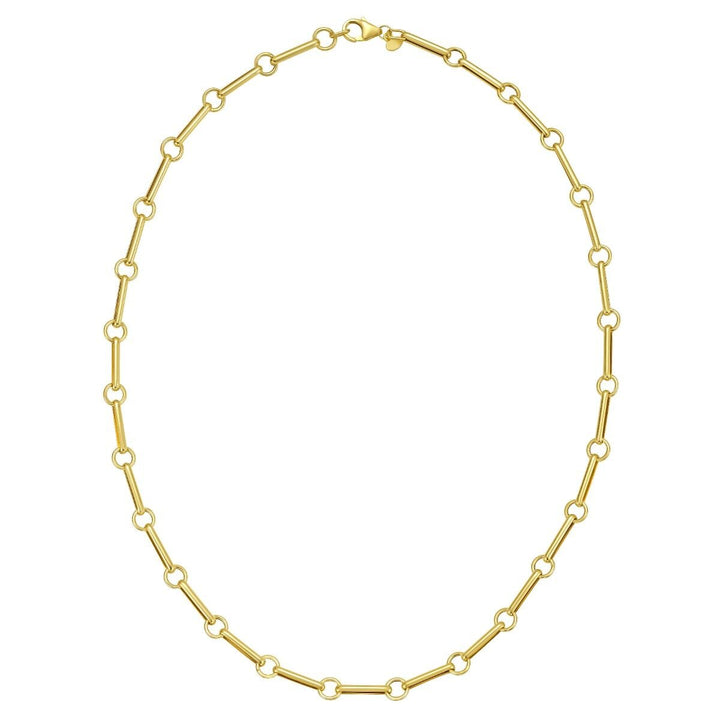 14K Long Bar Link Necklace, view 2