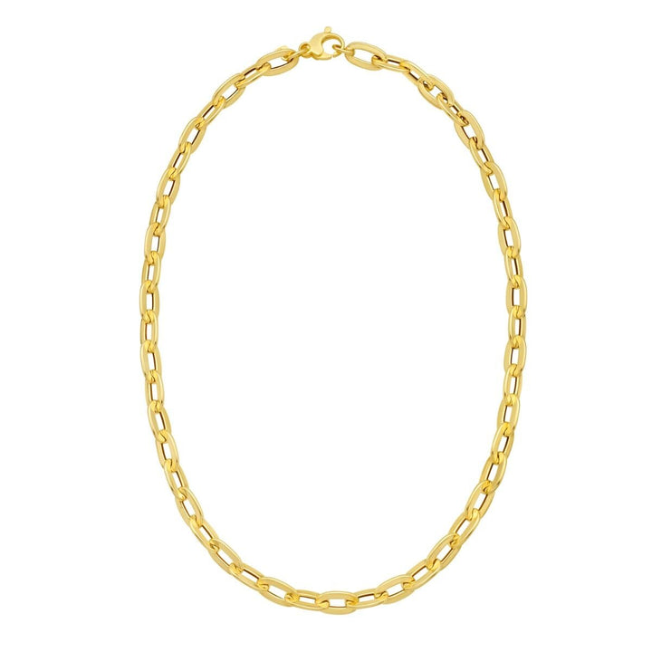 14K Long Mirror Rolo Link Chain, view 2