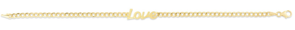 14K Love Curb Bracelet, view 2