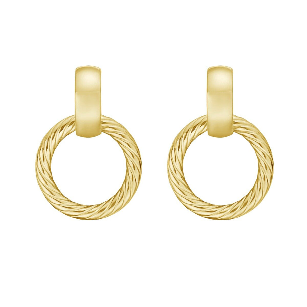 14K Lux Door Knocker Hoops, view 2