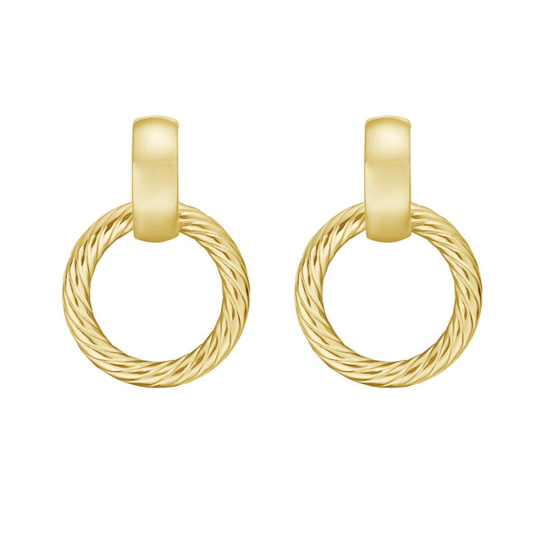 14K Lux Door Knocker Hoops, view 2