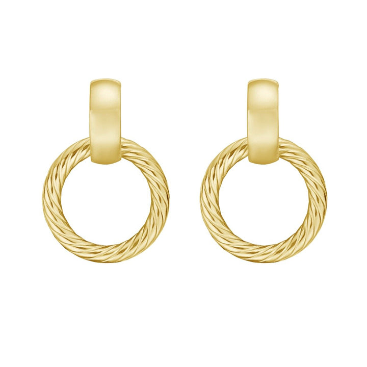 14K Lux Door Knocker Hoops, view 2