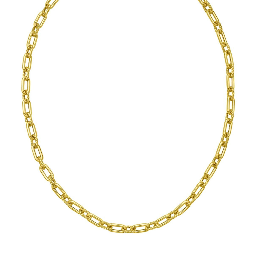 14K Medium Alternating Link Chain, front view