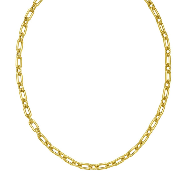 14K Medium Alternating Link Chain, front view
