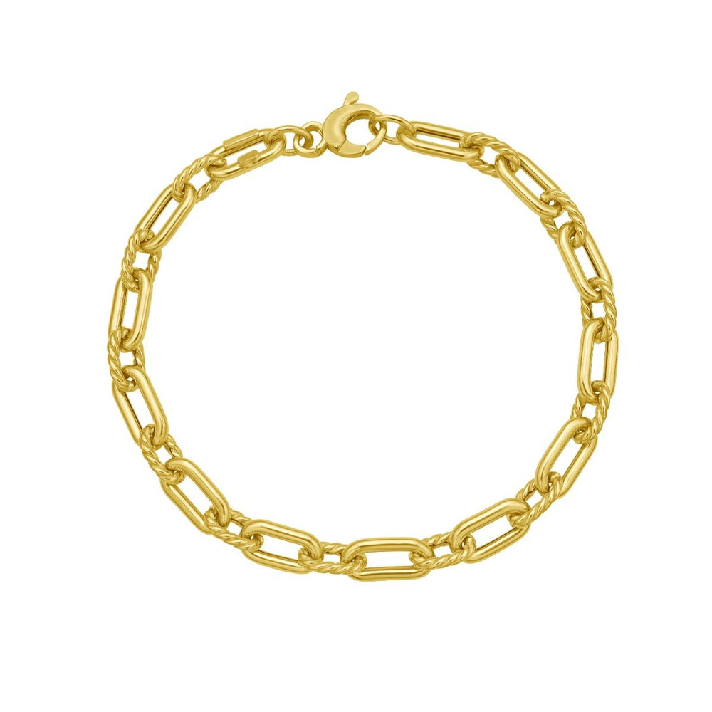 14K Medium Alternating Link Chain, view 2
