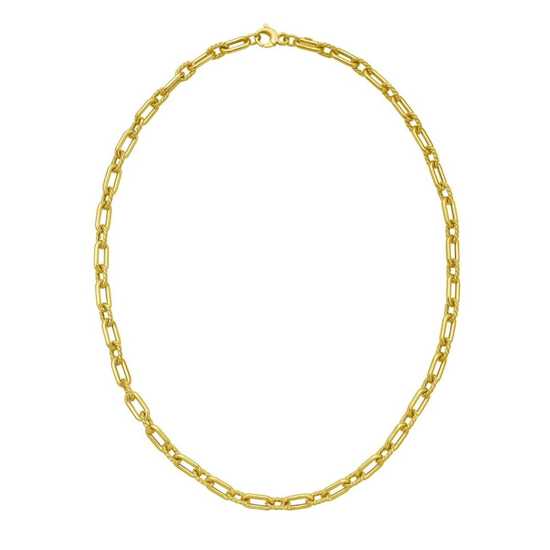 14K Medium Alternating Link Chain, view 3