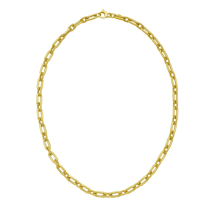 14K Medium Alternating Link Chain, view 3