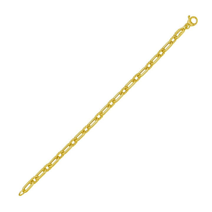 14K Medium Alternating Link Chain, view 4