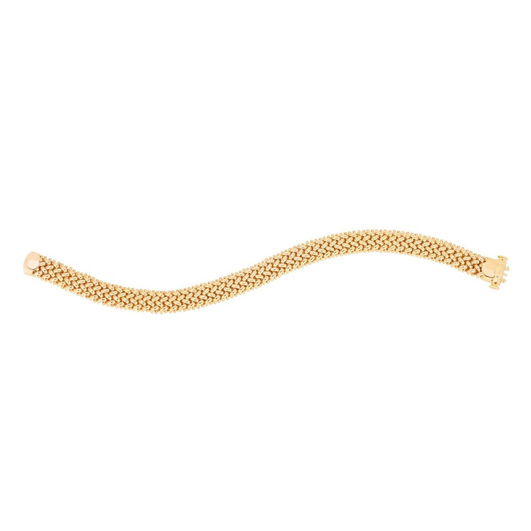 14K Medium Mesh Rice Bracelet, view 2