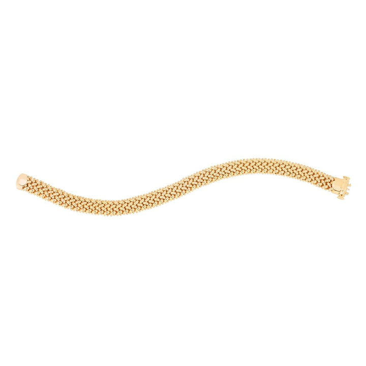 14K Medium Mesh Rice Bracelet, view 2