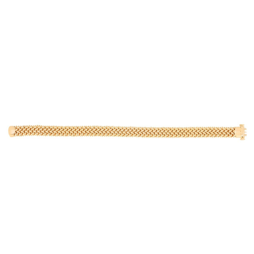 14K Medium Mesh Rice Bracelet, view 3