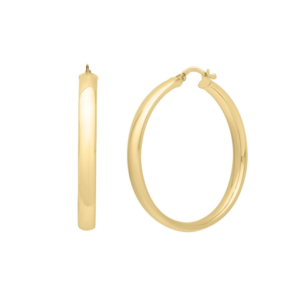 14K Medium Wedding Band Hoops, view 2