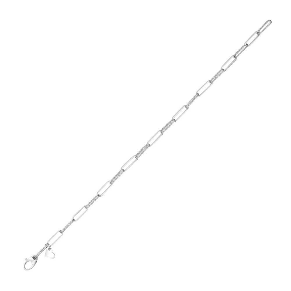 14K Mini Diamante Paperclip Chain, view 2