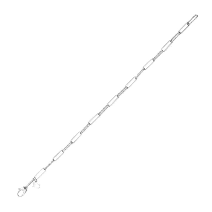 14K Mini Diamante Paperclip Chain, view 2