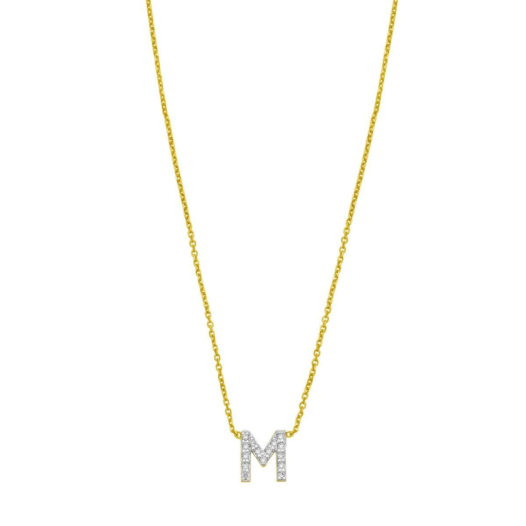 14K Mini Diamond Initial - ALL LETTERS, view 14