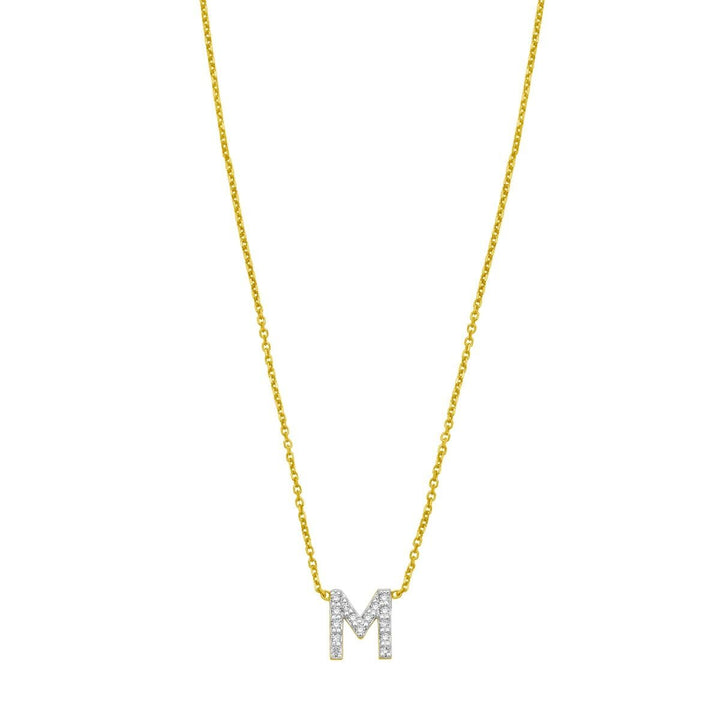 14K Mini Diamond Initial - ALL LETTERS, view 14