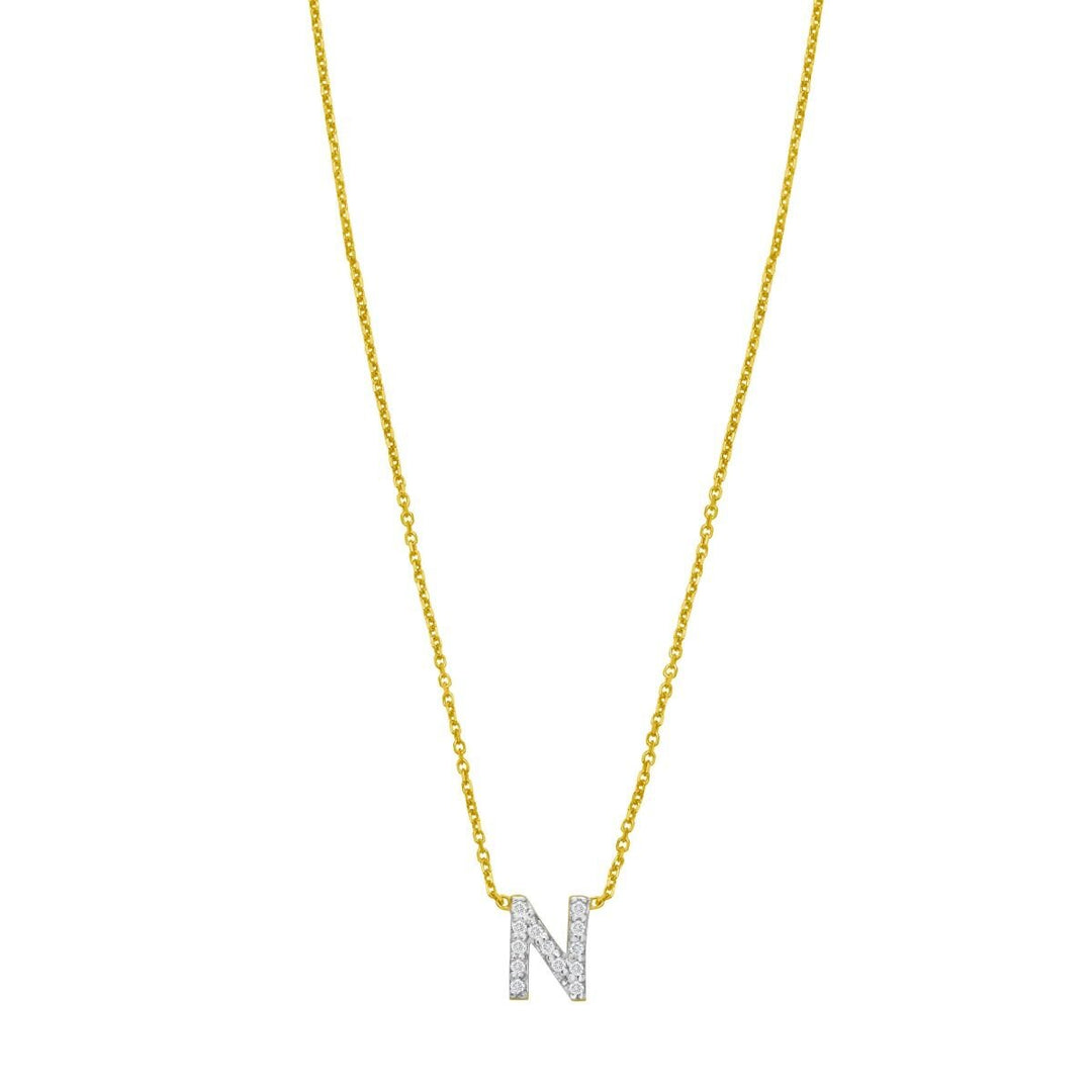 14K Mini Diamond Initial - ALL LETTERS, view 15