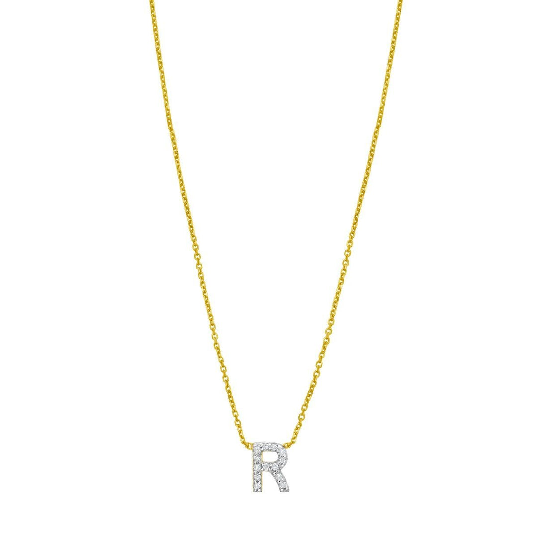 14K Mini Diamond Initial - ALL LETTERS, view 19