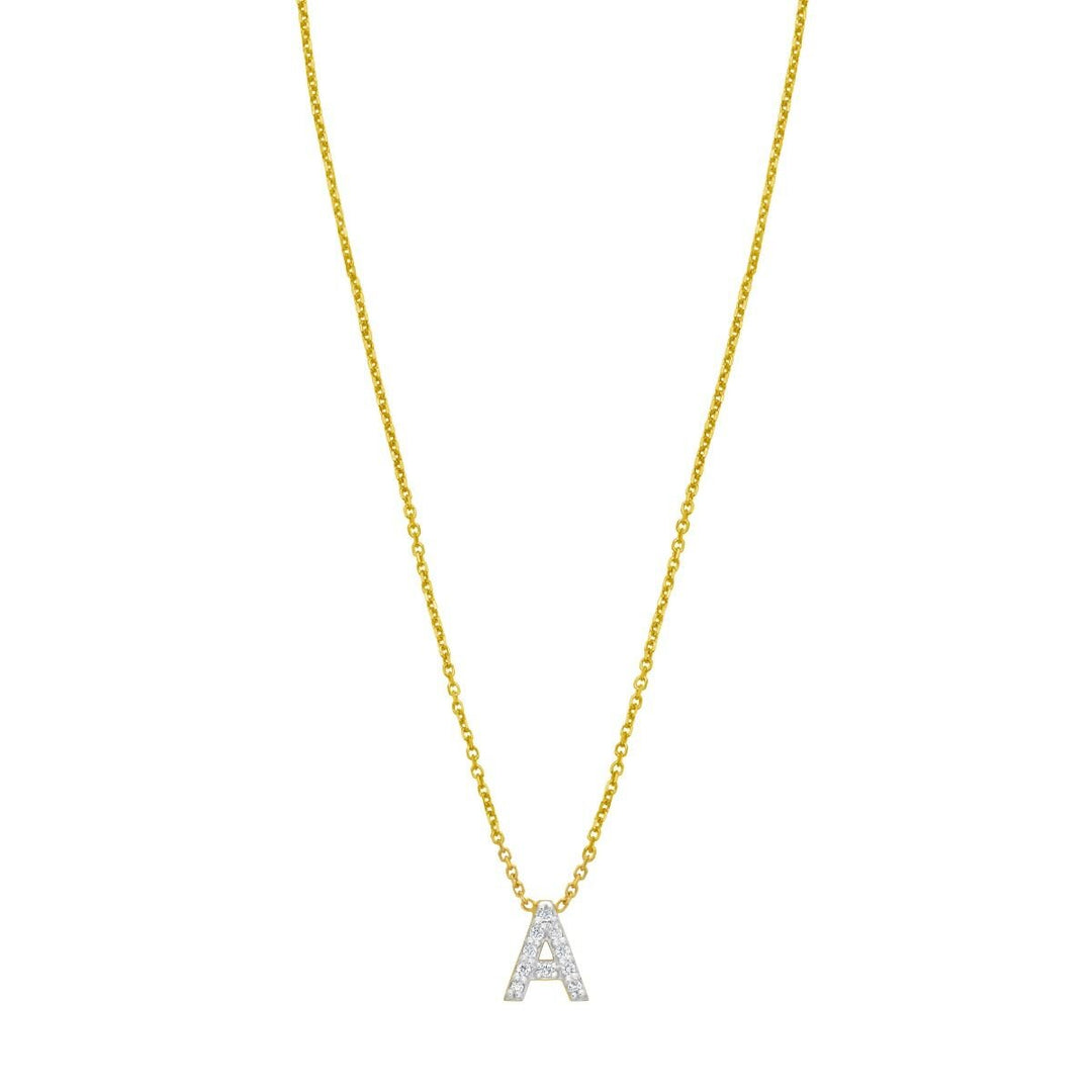 14K Mini Diamond Initial - ALL LETTERS, view 2