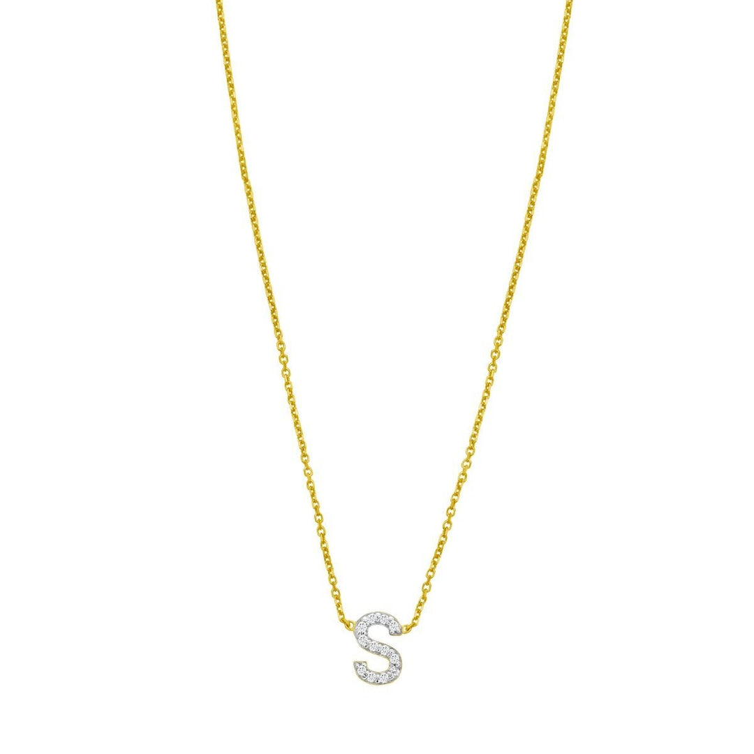 14K Mini Diamond Initial - ALL LETTERS, view 20