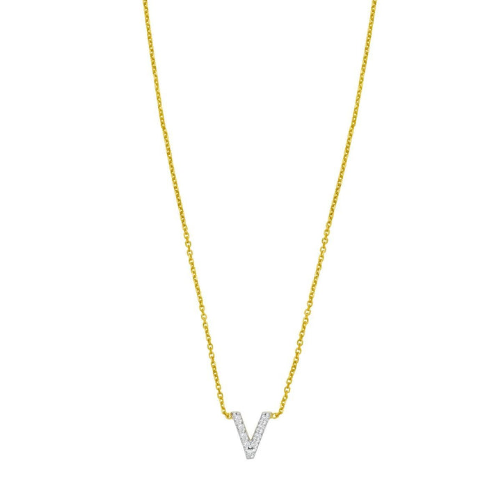 14K Mini Diamond Initial - ALL LETTERS, view 23