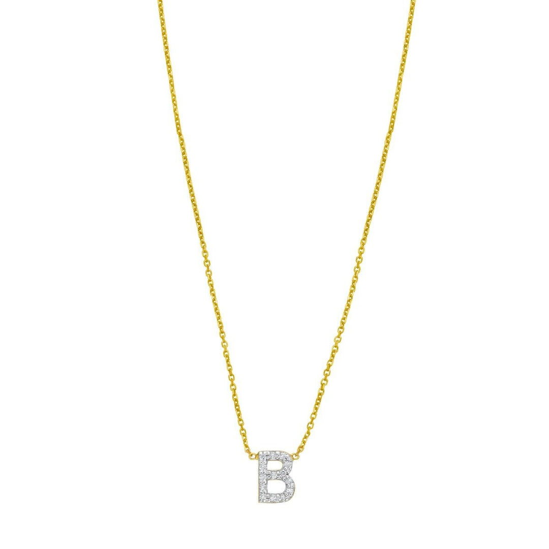 14K Mini Diamond Initial - ALL LETTERS, view 3