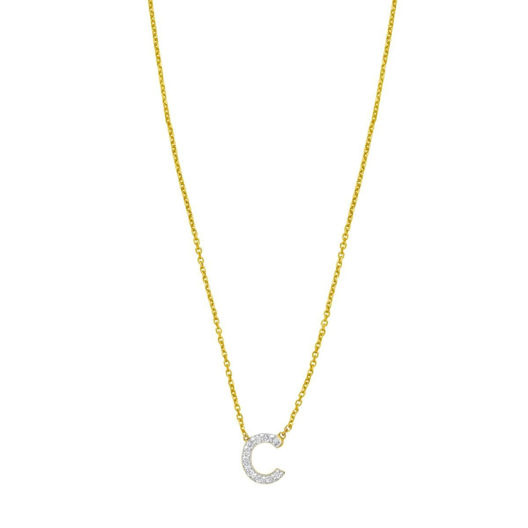 14K Mini Diamond Initial - ALL LETTERS, view 4