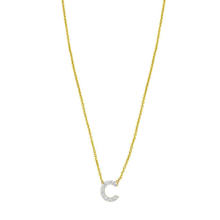 14K Mini Diamond Initial - ALL LETTERS, view 4