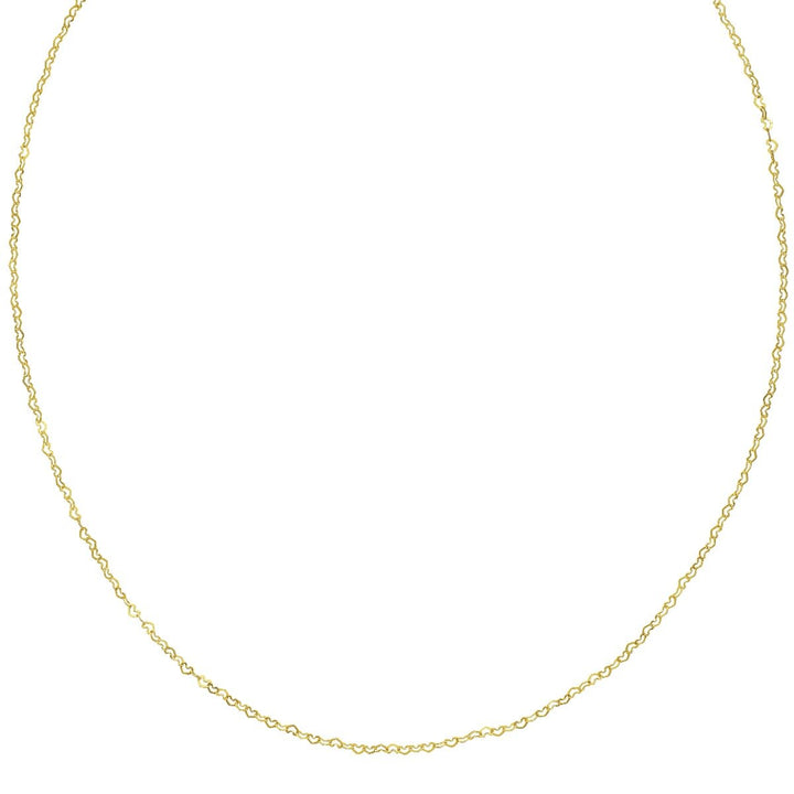 14K Mini Heart Chain Necklace, front view
