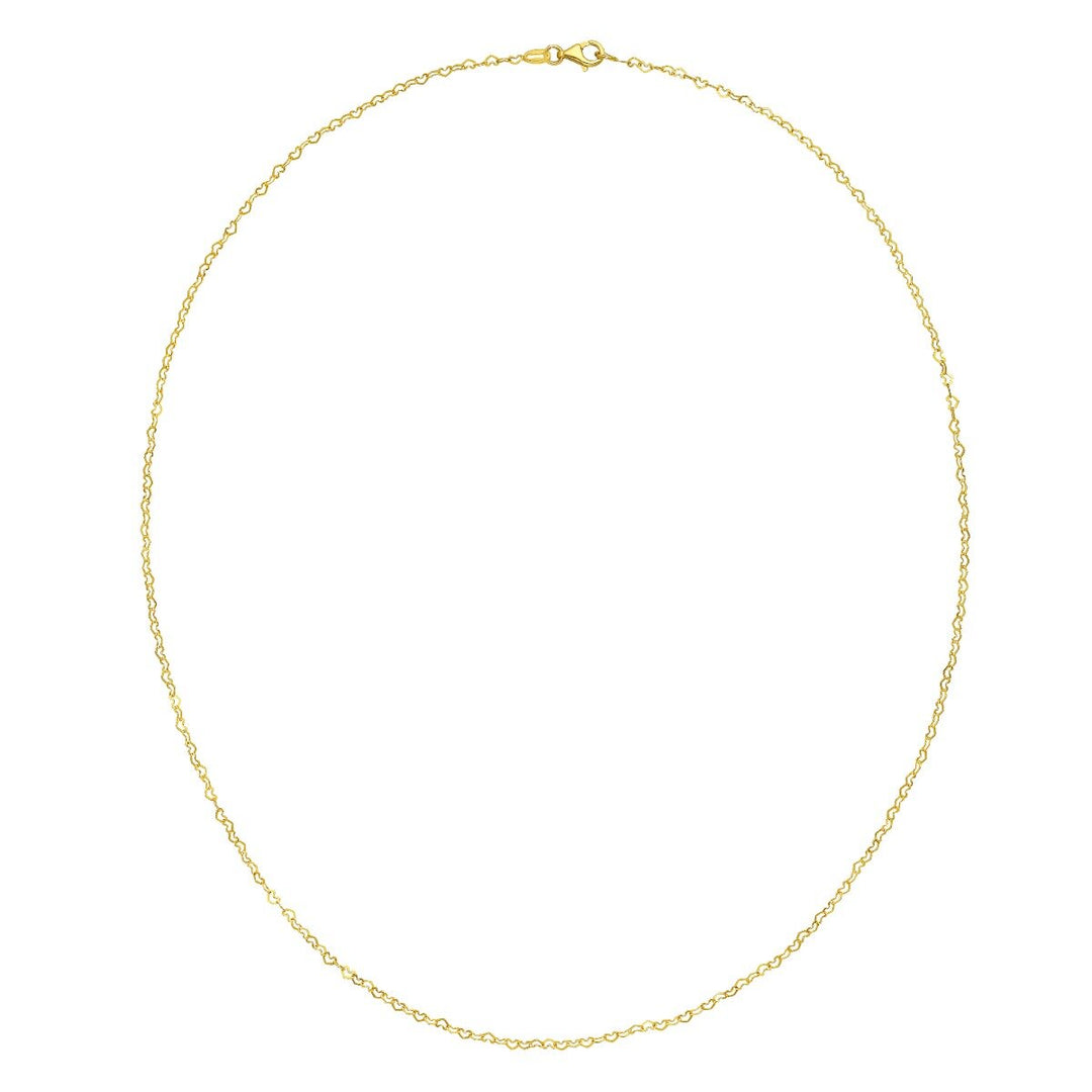 14K Mini Heart Chain Necklace, view 3