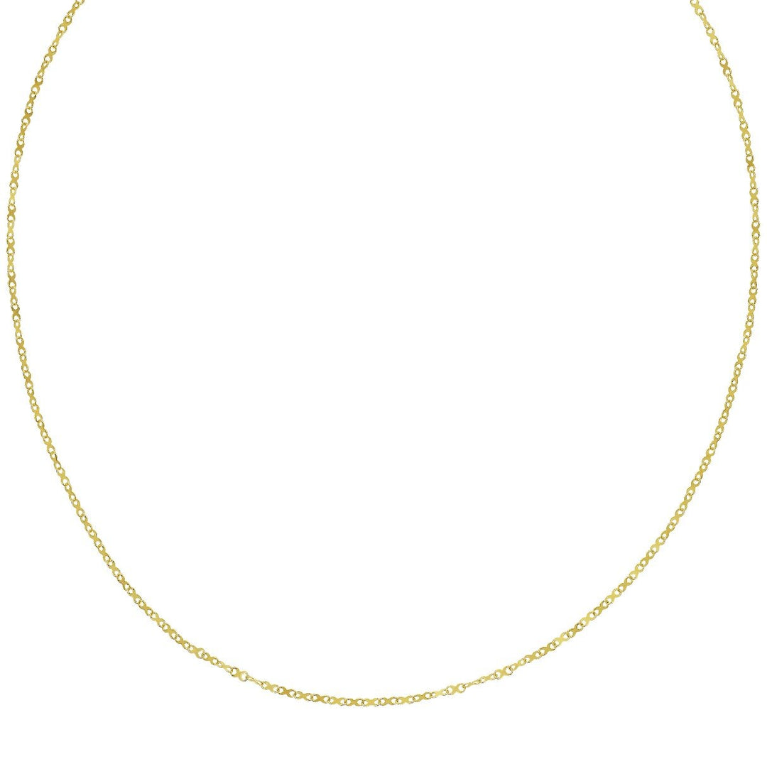 14K Mini Infinity Link Necklace, front view