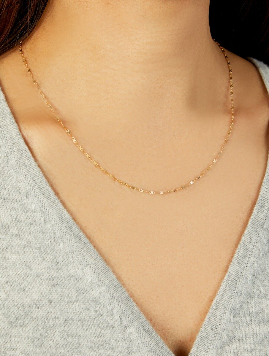14K Mini Infinity Link Necklace, view 2