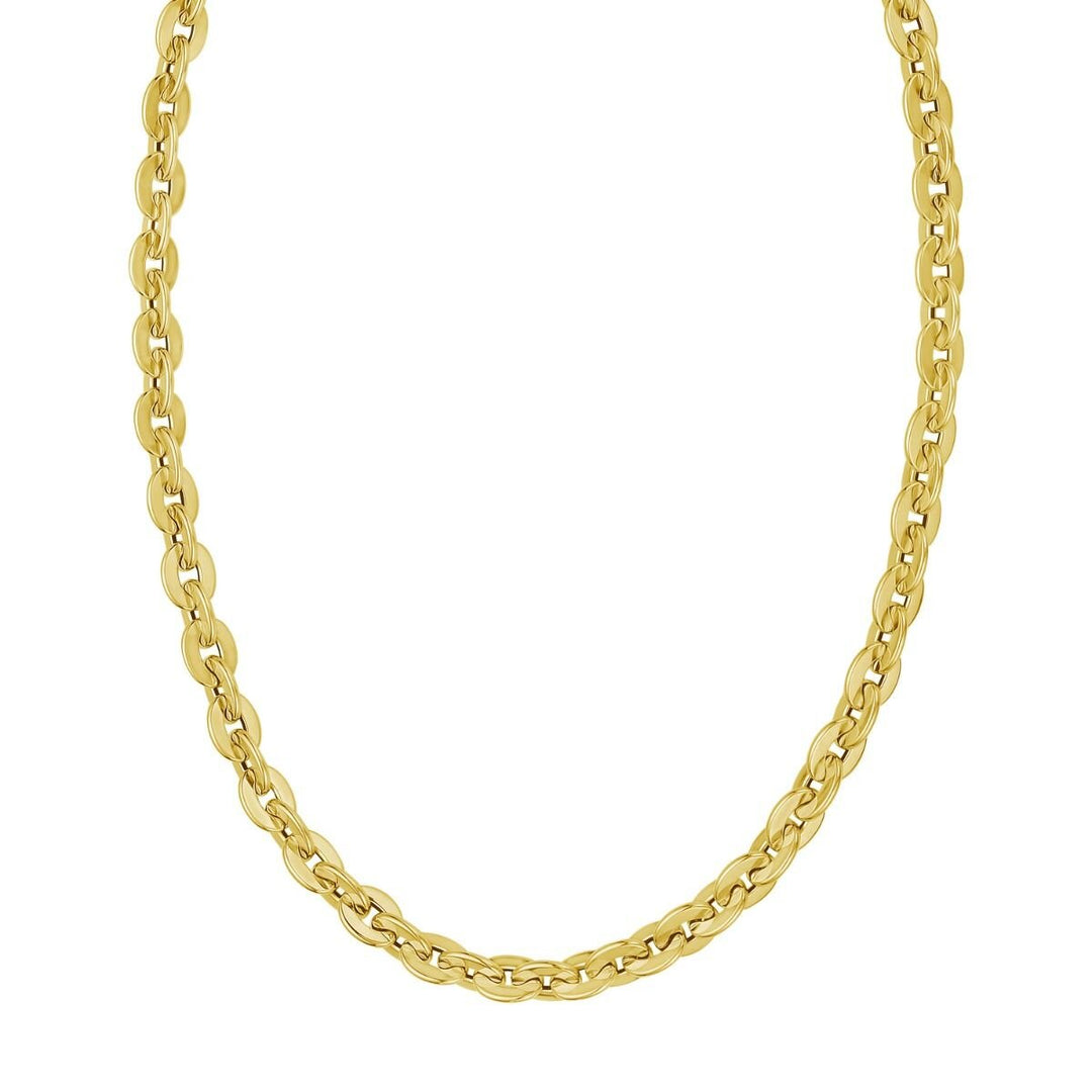 14K Mirror Rolo Link Chain, front view