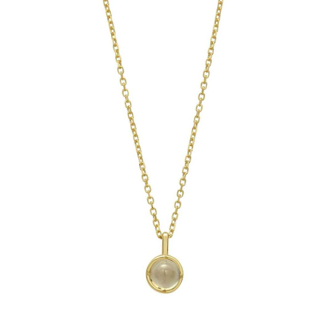 14K Moonstone Birthstone Pendant, front view
