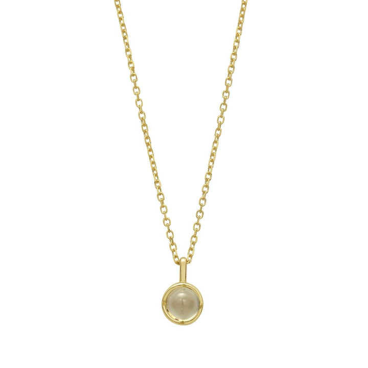 14K Moonstone Birthstone Pendant, front view