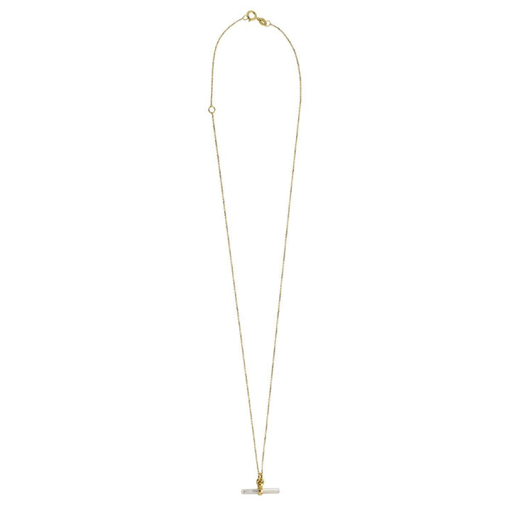 14K Mother of Pearl T-Bar Necklace, view 2