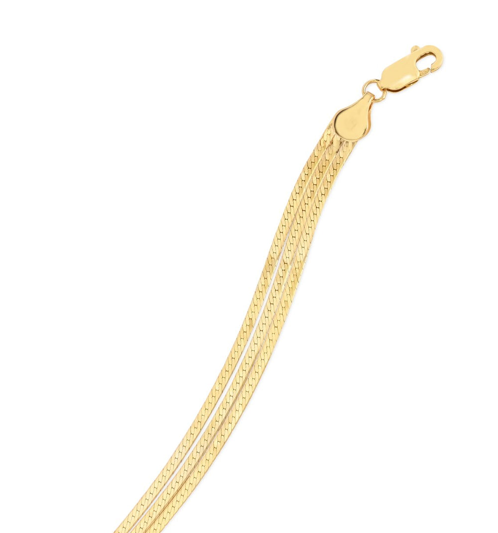 14K Multi-strand Herringbone Bracelet, view 2