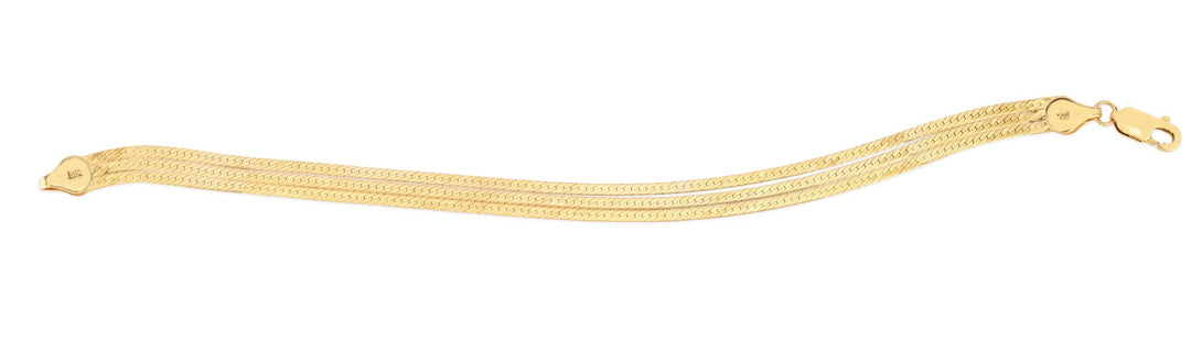 14K Multi-strand Herringbone Bracelet, view 3