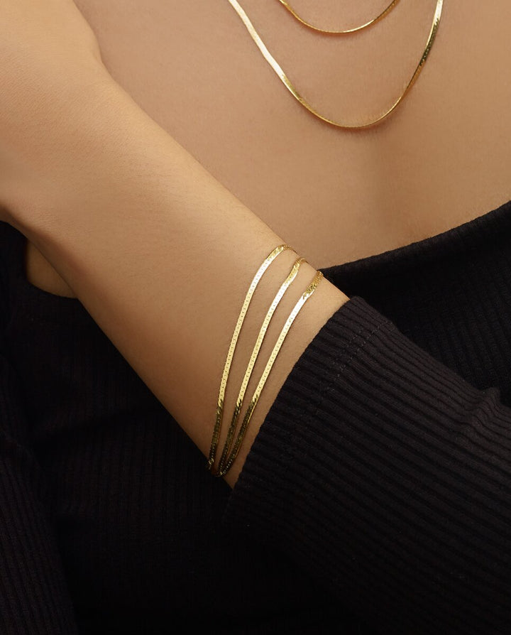 14K Multi-strand Herringbone Bracelet, view 4