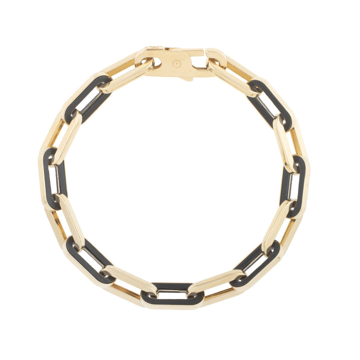 14K Onyx Paperclip Gem Link Bracelet, view 2