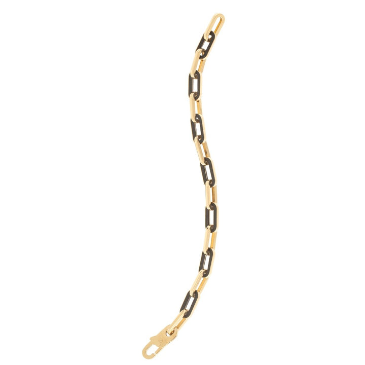 14K Onyx Paperclip Gem Link Bracelet, view 3