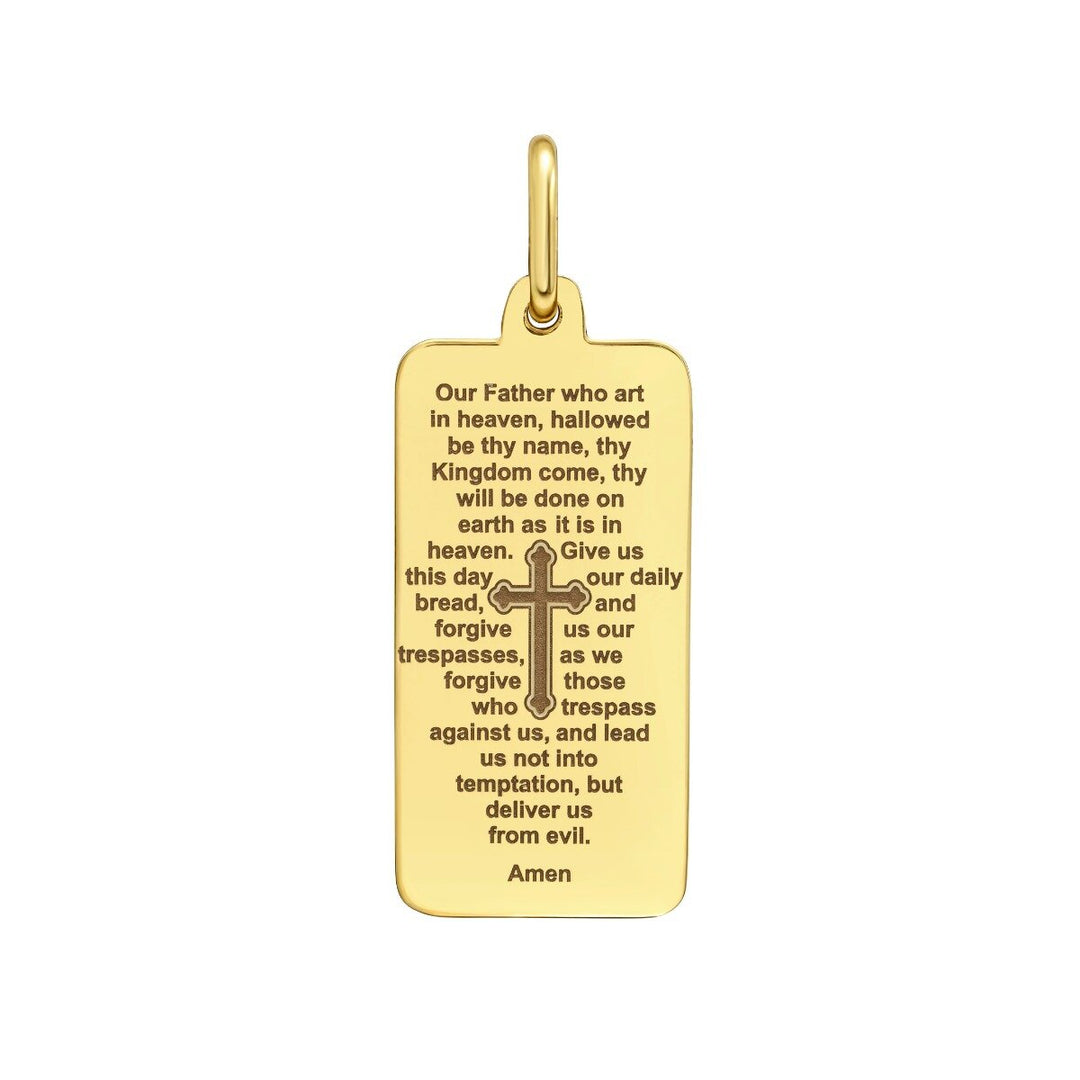 14K Our Father Prayer Charm, front view