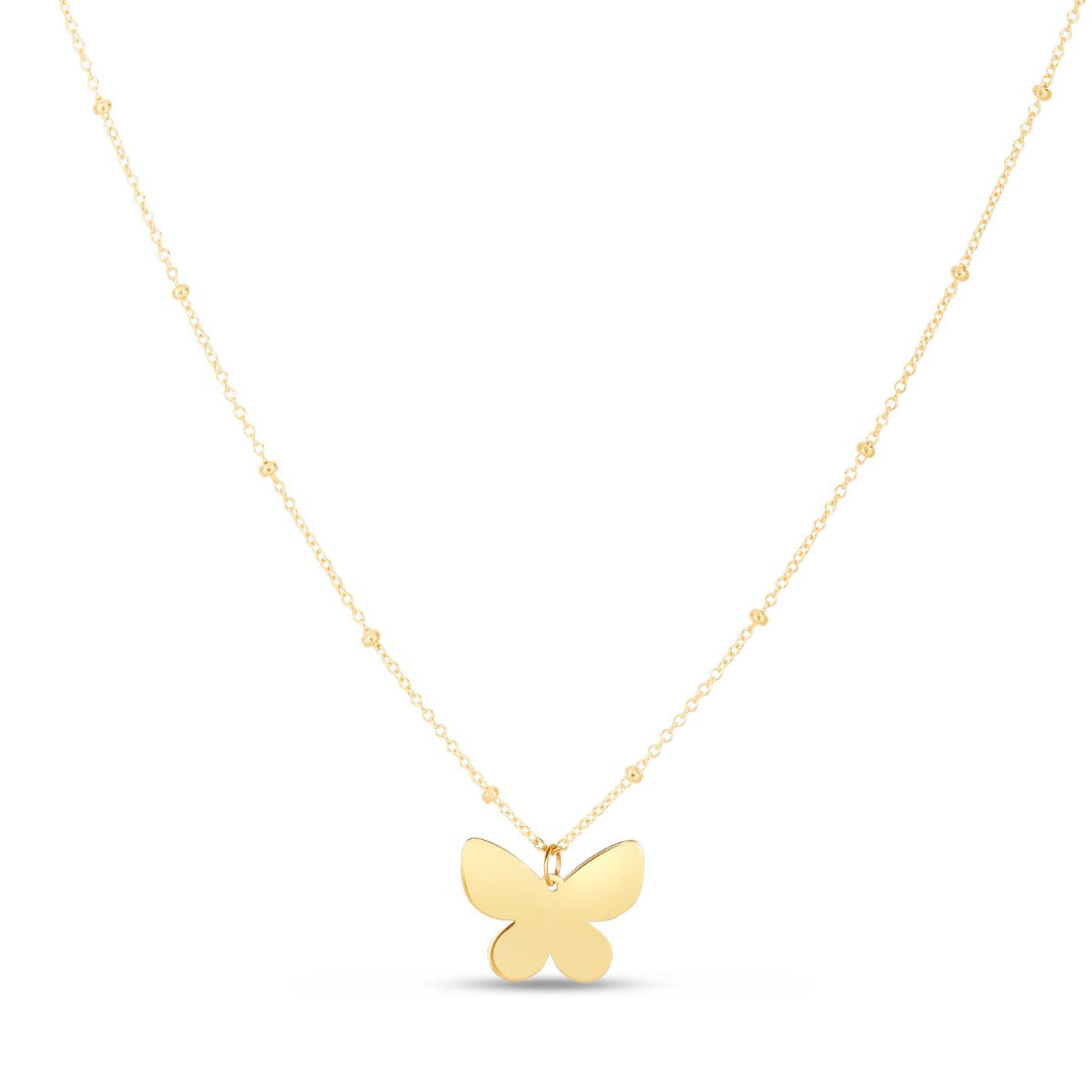 14K Pápillon Butterfly Necklace, front view