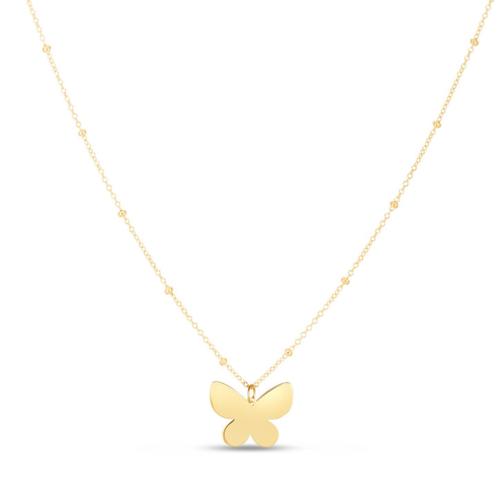 14K Pápillon Butterfly Necklace, front view
