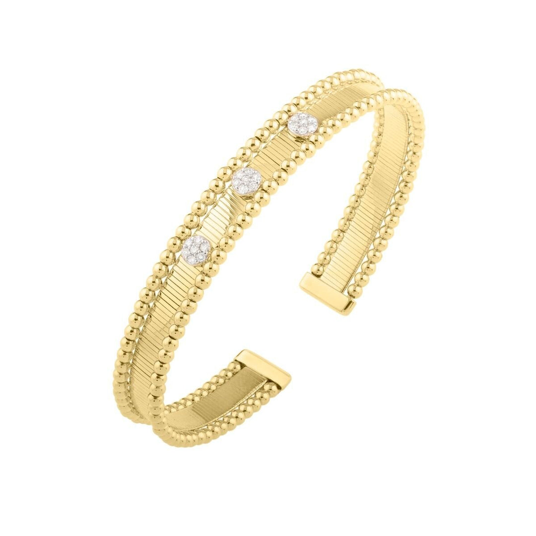 14K Pallina Diamond Bangle, front view