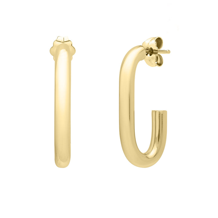 14K Paperclip Hoops, view 2
