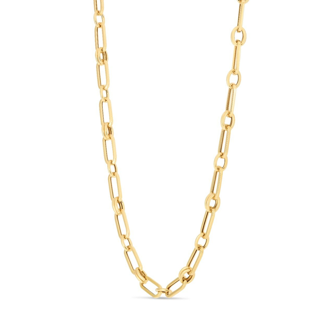 14K Paperclip Rondel Link Chain, view 2