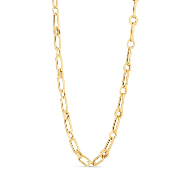 14K Paperclip Rondel Link Chain, view 2