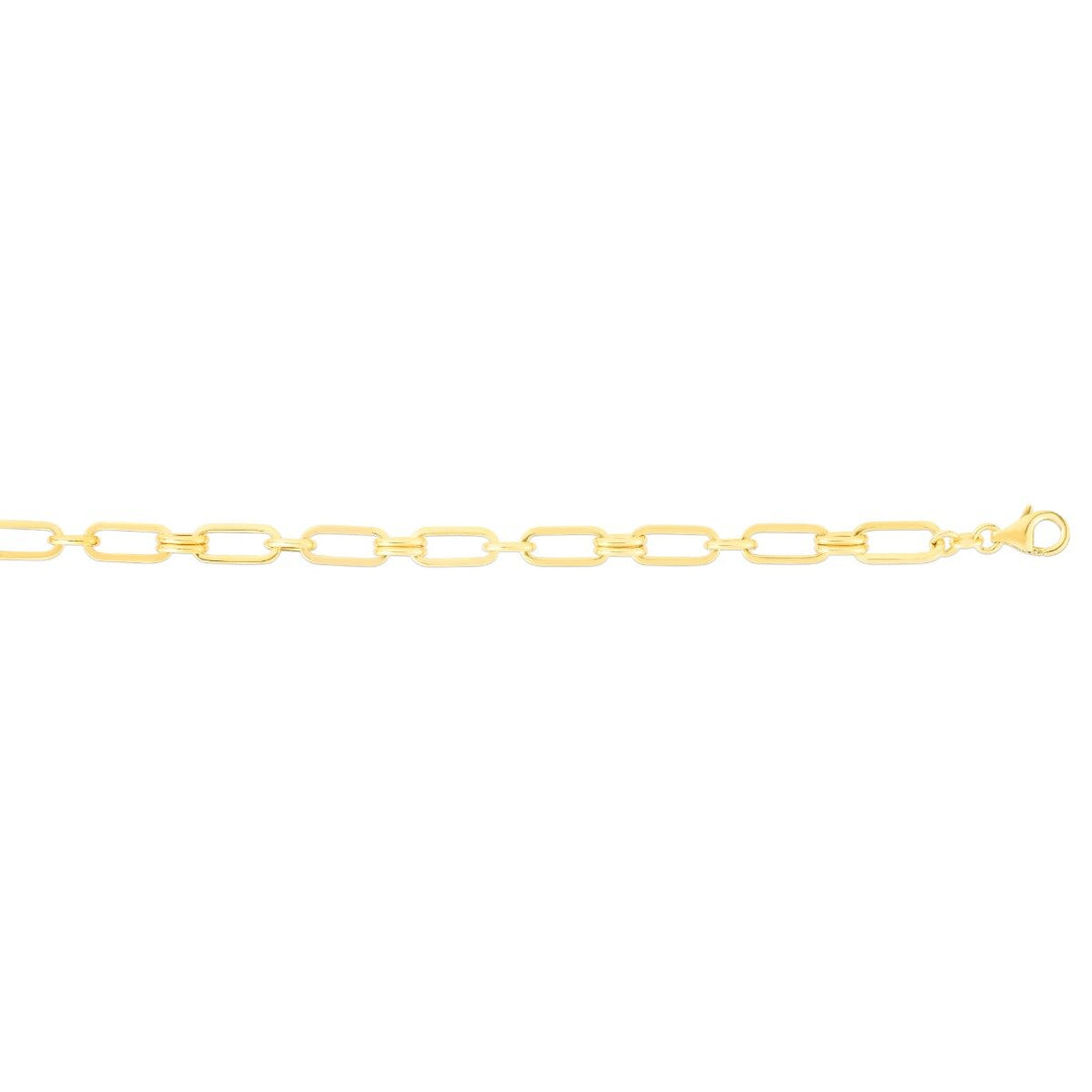 14K Paperclip Rondel Link Chain, view 4